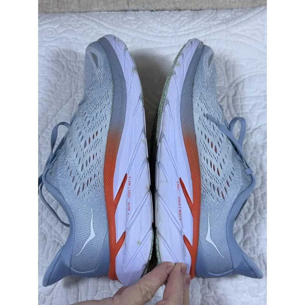 Hoka One One Women 7.5 Blue Clifton 8 Cushioned Lace Up Running Athletic Shoes
